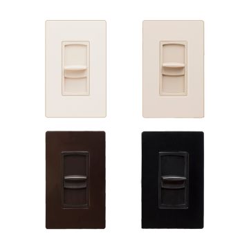Screwless In Wall Slider Style Decora Wall Plates For SLS Volume Controls Black, Brown, Bone, Almond